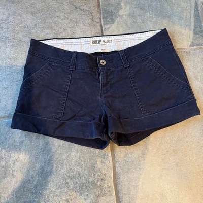 Mini Pantalones Cortos Ruehl 925 Y2K Tiro Bajo Micro Talla 2 Elastizados Azul Marino Carga Preppy Club Foto 1 de 4