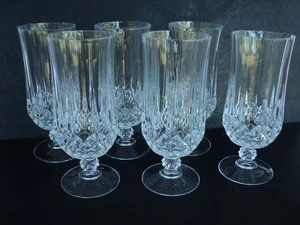 Six  ( 6 ) - - Cristal d'Arques-Durand Longchamp Iced Tea glasses  EUC - Picture 1 of 4