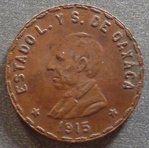 Mexico - Oaxaca, Copper 5 Centavos, 1915, toned - Picture 1 of 2