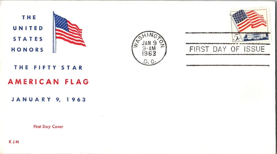 USPS Scott 1208 Flag Over The White House KJM Cover Cachet FDC c1963 - Image 1 of 4