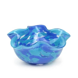 Ca D Oro Murano Stil Deko Blau Glas Schale Konfetti Effekt Mundgeblasen A... - Bild 1 von 7