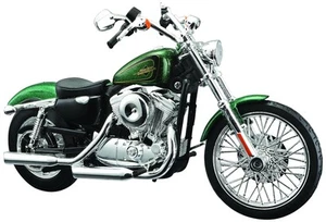 Maisto 1/12 Finished Motorcycle Harley Davidson 2012 XL 1200V Seventy Two Green - Picture 1 of 4