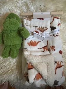Modern Baby Dinosaur Baby Blanket with Dinosaur Plush - NWT - Picture 1 of 4