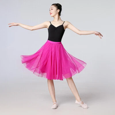 Mujeres Tutú Baile Falda Corta Tul Cintura Elástica Malla Rendimiento Práctica Foto 1 de 4