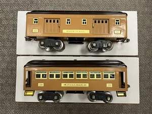 + Lionel Prewar Standard Tinplate State Brown 332 & 339 Passenger Cars Restored - Picture 1 of 10