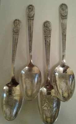 Cucharas Presidenciales - Lote de 4 - Wm Rogers Plateado Foto 1 de 3