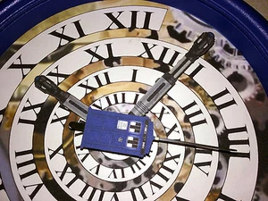Handmade Doctor Who Time Vortex Wall Clock - TARDIS Blue! - Picture 1 of 3
