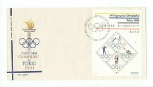 Juegos Olímpicos de Tokio 1964 Polonia auténtico de la era sobre caché artículo de coleccionista - Imagen 1 de 2