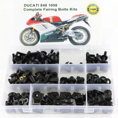 Motor Steel Complete Fairing Screws Fasteners Kit Fit For Ducati 848 1098 Black - Изображение 1 из 4