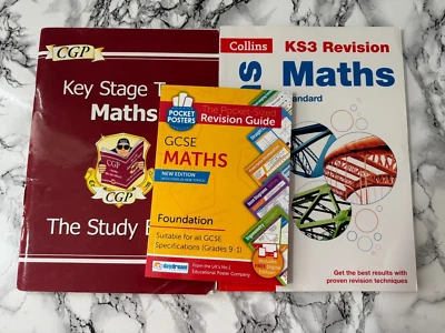 KS2/3 GCSE revision guides 3 books maths - Image 1 of 4