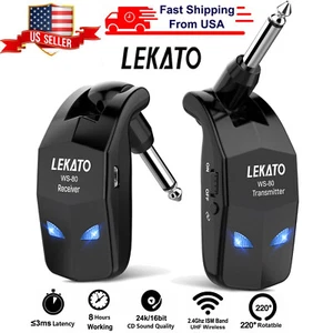LEKATO Wireless Guitar System Bass Transmitter Receiver 2.4GHz 4 Channels 150FT - Picture 1 of 12
