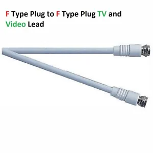 NEW Standard F Type Plug to F Type Plug TV and Video Lead White 2M |3M |5M|10M - Picture 1 of 3