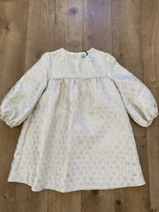 NEW ZARA SPECIAL OCC COLLECTION GIRLS SPARKLY JACQUARD BEIGE DRESS Size 10 years - Picture 1 of 10