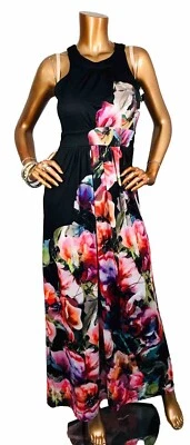 i Jeans By Buffalo M NWT $65 Long Maxi Summer Dress Stretch Floral Sleeveless - Image 1 of 4