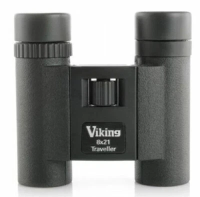 Viking Traveller 8 x 21 Compact Roof Prism Binocular Black (UK Stock) - Image 1 of 2