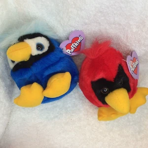 Swibco Puffkins lot of 2 birds: 4" Casey Cardinal & Jake Blue Jay MWMT - Picture 1 of 4