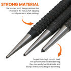 3pcs Nail Punch 1/16in 5/64in 1/9in Manual Drilling Hole Wood Metal Professional