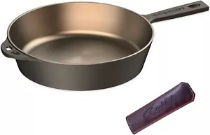 10.25 Inch Smooth Pre-Seasoned round Skillet with Handle Cover Frying - Picture 1 of 2