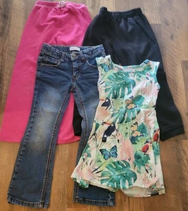 Lot Of 4 Girls Size 4 Pants Dress Curfew Jeans With Adjustable Waist - Picture 1 of 7