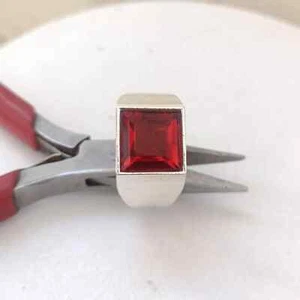 Garnet Gems 925 Sterling Silver Beautiful Square Men's Gift Ring Jewelry - Picture 1 of 4