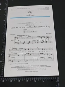 CHOIR - ANTHEM SHEET MUSIC: Look All Around Us, Then Join The Glad Song Two Part - Picture 1 of 4
