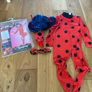 Disfraz de Ladybug Milagrosa 9-10 Años con Máscara Peluca y Juguete Suave Tiki - Imagen 1 de 5