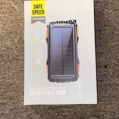 Solar Power Bank Charger Portable Charger USB Power Bank For Cell Phone  - Image 1 of 2