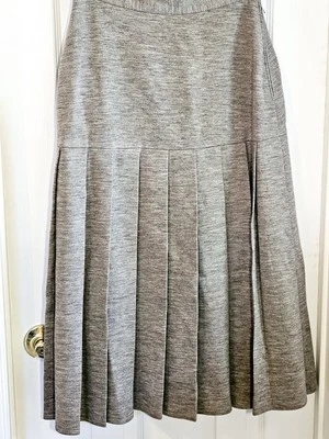Vintage Sonia Rykiel Wool Grey Skirt Drop Waist Pleated Pockets 28" Waist France - Image 1 of 4