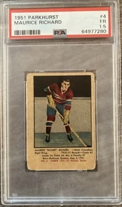 Maurice Richard 1951 Parkhurst #4 Rookie Card PSA 1.5 Canadiens HOF Legend - Picture 1 of 2