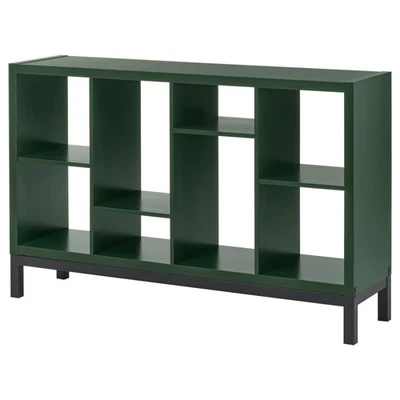 IKEA KALLAX Shelving Unit with Underframe Dark Green/Black 147x39x94 cm - Image 1 of 4