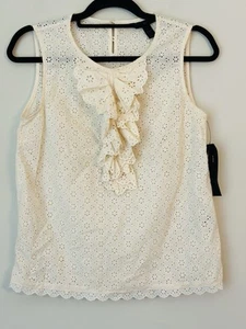 Blusa MARC by Marc Jacobs Talla M 100% Algodón Beige Estampado Floral Botón Trasero - Imagen 1 de 2