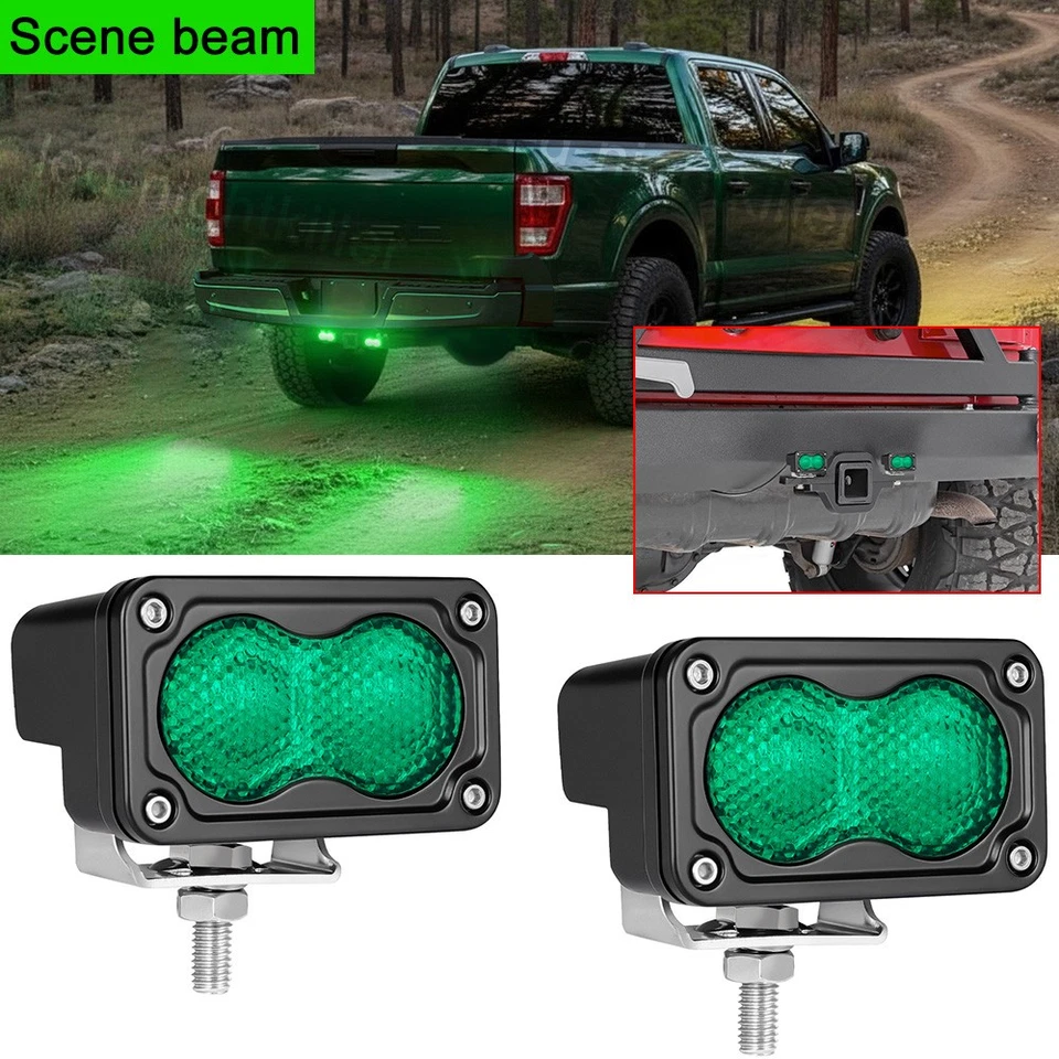 Soportes de enganche de remolque 3" LED cubo luces vainas verde DRL funcionando universal Foto 1 de 4