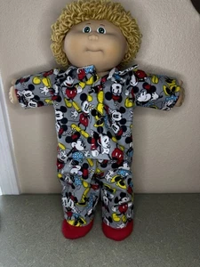 16”-18” Cabbage Patch Kids Doll Mouse Print Flannel Pjs Clothes Slippers - Picture 1 of 4
