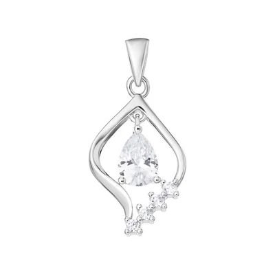 Lacrima Pendente a Goccia Argento Sterling 925 Marchiato Tutti Catena Lunghezze - Immagine 1 di 3