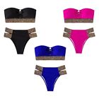 Strapless Bikinis Bandeau High Bathing Suit Two Piece Swimsuit for Women