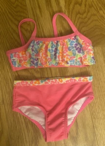 Healthtex Infant 12 Month Baby Girl 2 Piece Pink Ruffle Bikini Bathing Suit - Picture 1 of 3
