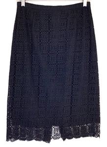 J.CREW Size 2 Midi pencil skirt in vintage lace BLACK - Picture 1 of 8