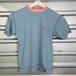Vintage Tommy Hilfiger Mock Neck Striped Shirt Sz Med - Picture 1 of 16