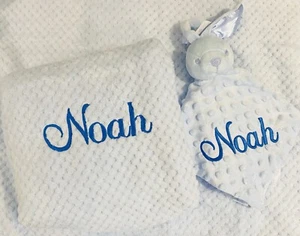 Beautiful personalised Embroidered Baby Bundles Blanket And Comforter set ❤️ - Picture 1 of 10