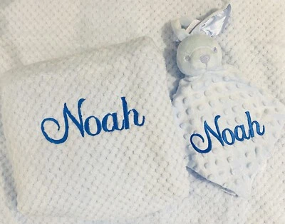 Beautiful personalised Embroidered Baby Bundles Blanket And Comforter set ❤️ - Image 1 of 4
