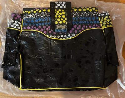 MICHE Prima Abbie Handbag Shell Black Patent W Floral Retro Bag Cover No handles - Image 1 of 4