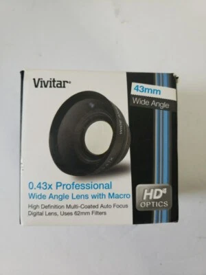 Vivitar 0.43x Professional 43mm Wide Angle Lens w/ Macro VIV-43W *Open Box* - Image 1 of 4