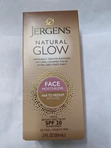 2 PK Jergens Natural Glow crema solare quotidiana viso idratante SPF 20 da equo a medio - Foto 1 di 1