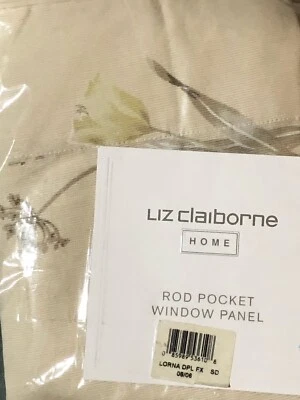 Single (1) Liz Claiborne Lorna Rod Pocket Curtain Panel  84"  NWOT - Image 1 of 2