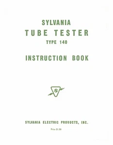 Manual comprobador de tubos Sylvania modelo 140 - Imagen 1 de 1