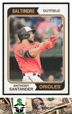 2023 Topps Heritage #107 Anthony Santander - Baltimore Orioles - Image 1 of 2