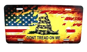DON'T TREAD ON ME GADSDEN AMERICAN FLAG Metal Novelty Car License Plate Auto Tag - Picture 1 of 15