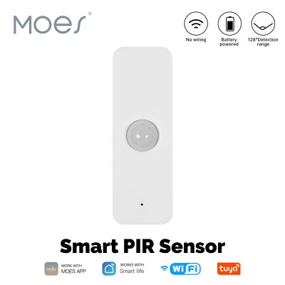 MOES WiFi Smart PIR Sensor Wireless Human Body IR Motion Detector Home Security - Image 1 of 4