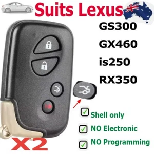 2XSmart Remote Key Shell Case Fob To Suit Lexus is250 rx350 gx460 GS300 4B - Picture 1 of 4