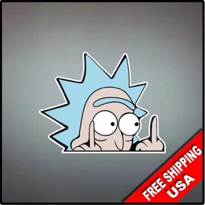 Calcomanía de vinilo pegatina Rick and Morty 4" x 3,2" dibujos animados dedo medio Rick Cnly - Imagen 1 de 1